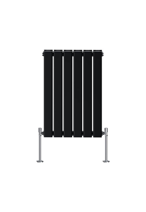 600 x 408 mm horizontal radiator in double black finish on white background