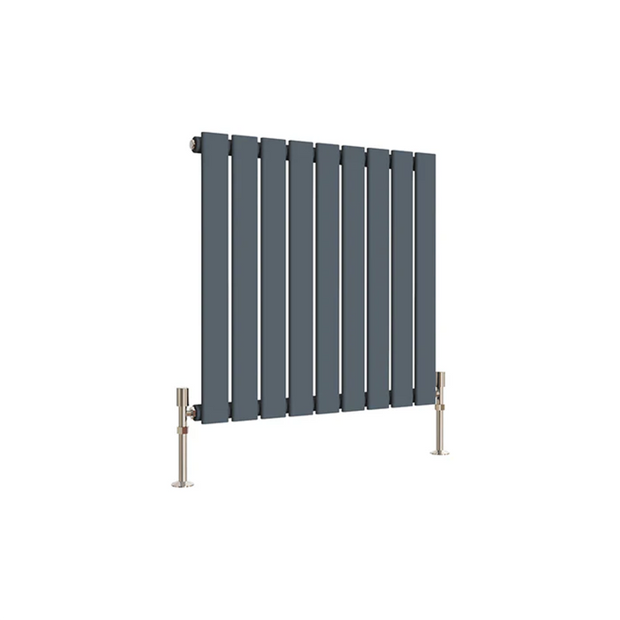 600 x 612 mm horizontal radiator in single anthracite finish on white background