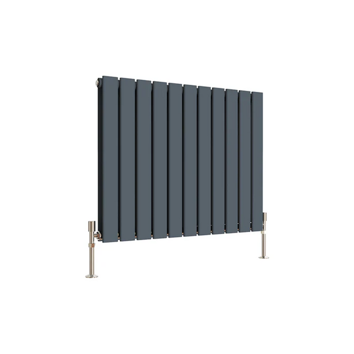 600 x 748 mm horizontal radiator in double anthracite finish on white background