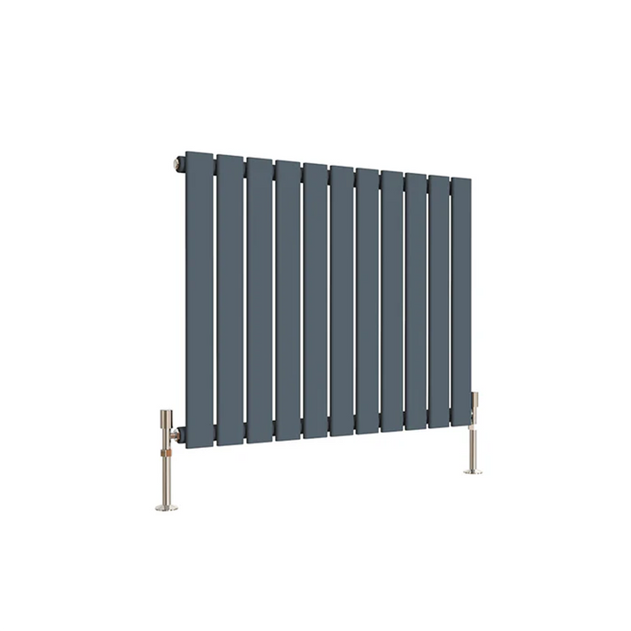 600 x 748 mm horizontal radiator in single anthracite finish on white background
