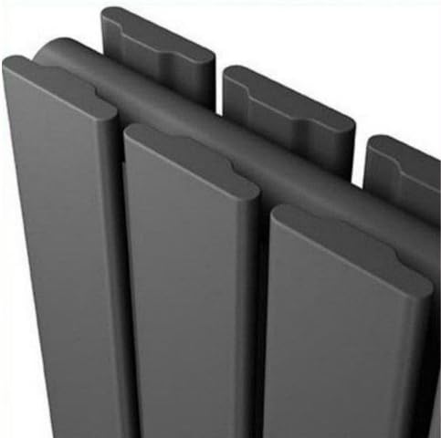 close view of an anthracite flat panel radiarots