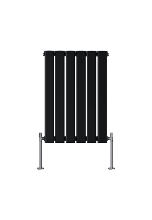 a shiny black horizontal flat panel 600*408 radiator