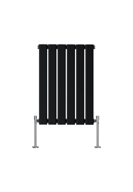 a shiny black horizontal flat panel 600*408 radiator