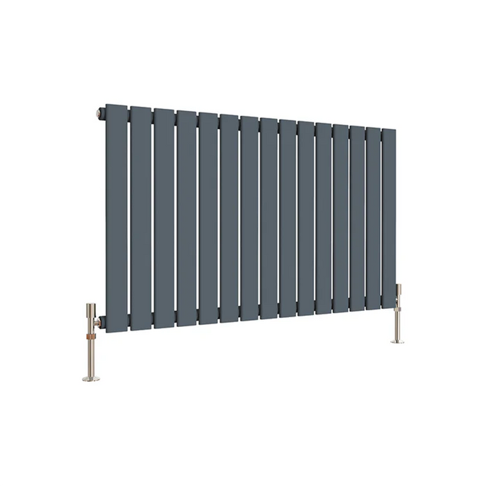anthracite single panel horizontal designer radiator 600x1020 mm flat panel on white background