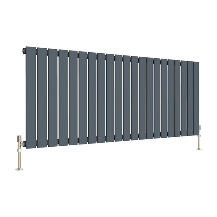 anthracite single panel horizontal designer radiator 600x1428 mm flat panel on white background