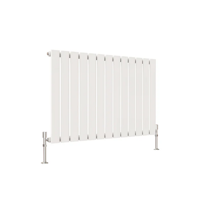 white single panel horizontal designer radiator 600x884 mm flat panel on white background