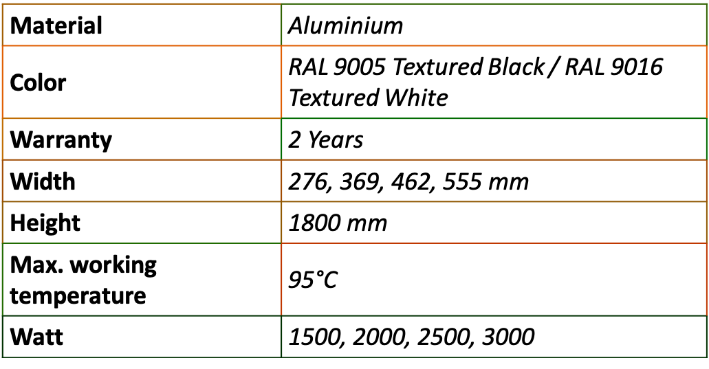 Carisa Boreas N Vertical Electric Aluminium Radiators