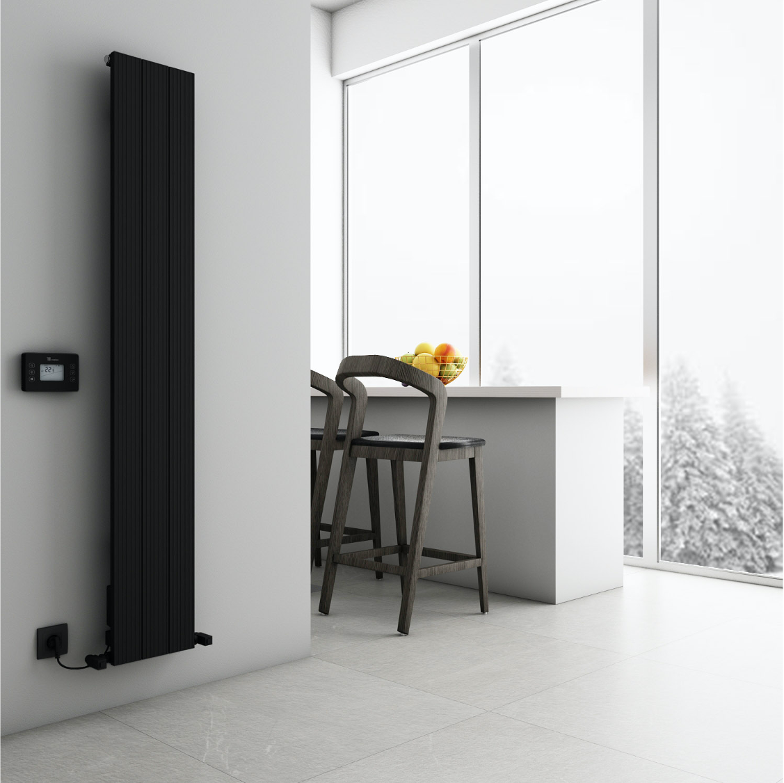 B M Radiator Carisa Boreas HYBRID M Vertical Electric Aluminium Radiators — SQ ...