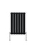 600 x 408 mm horizontal radiator in double black finish on white background