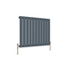 600 x 748 mm horizontal radiator in single anthracite finish on white background