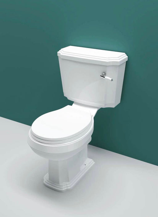 Traditional Victorian Style Ceramic Close Coupled Bathroom Toilet White Dual Flush