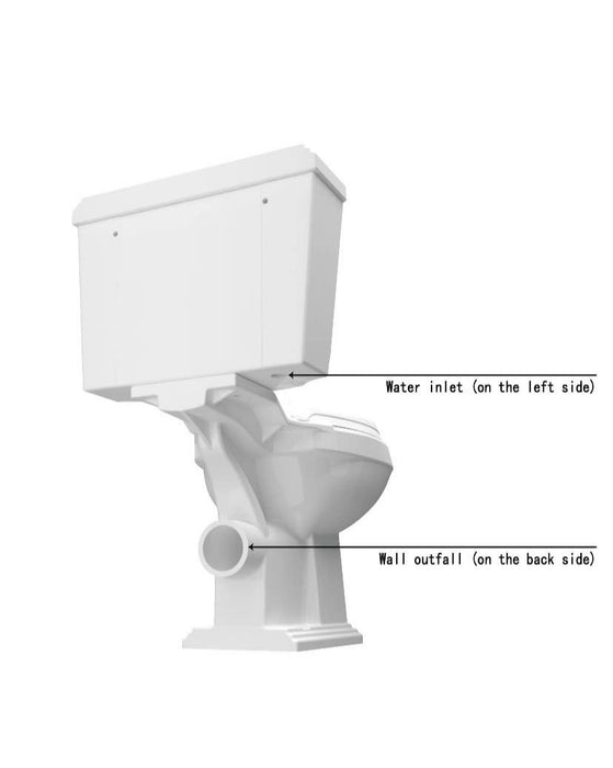 Traditional Victorian Style Ceramic Close Coupled Bathroom Toilet White Dual Flush