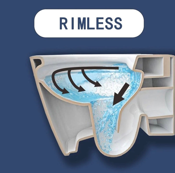 Rimless Close Coupled Toilet White Soft Close Seat Dual Flush Modern WC
