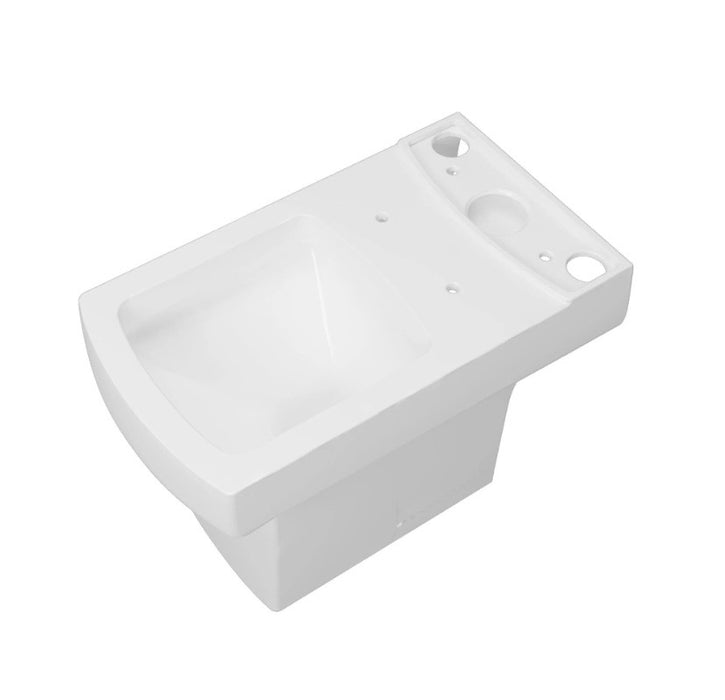 Ceramic Close Coupled Toilet White Soft Close Seat Dual Flush Square WC