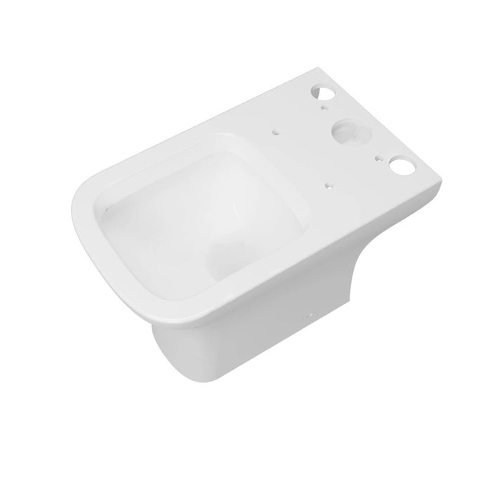 Close Coupled Toilet Square Ceramic White Short Projection Bathroom WC