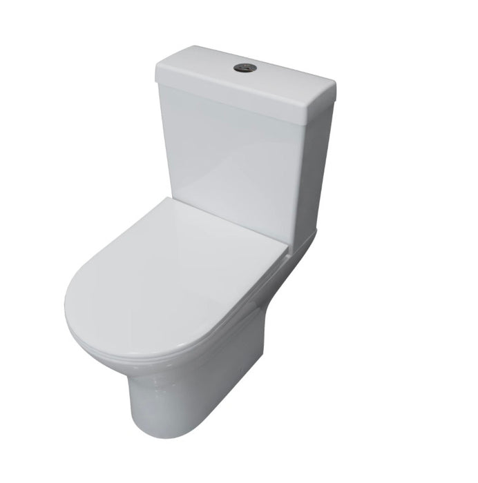 Modern Close Coupled Toilet Short Projection Soft Close Seat Bathroom WC