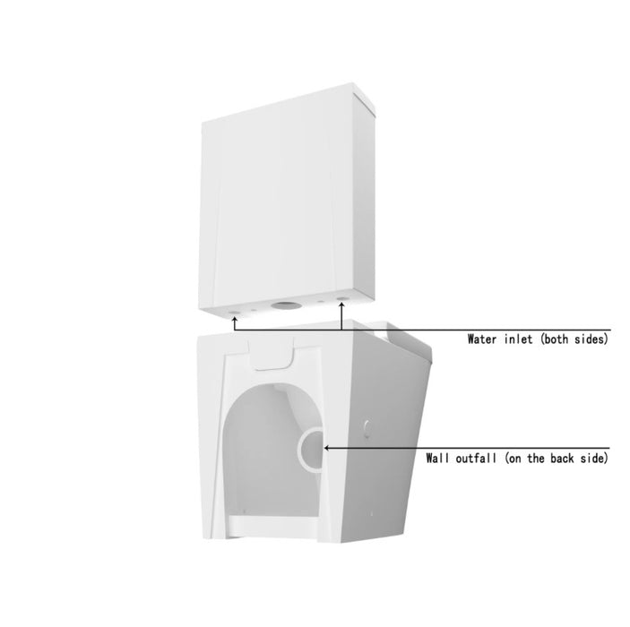 Rimless Close Coupled Toilet Soft Close Seat WC White Round