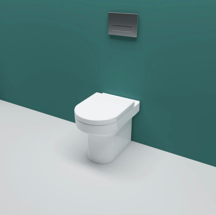 Back To Wall Ceramic Toilet White Soft Close Seat Modern Bathroom BTW WC