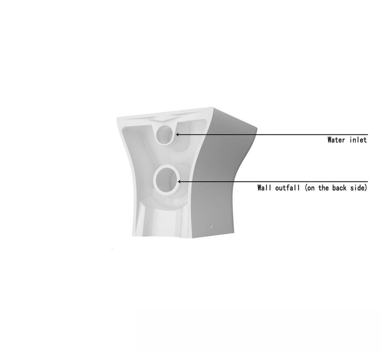 Back To Wall Toilet Soft Close Seat Ceramic White Bathroom Square WC Modern BTW