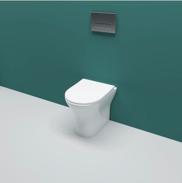 Modern Back To Wall Toilet Short Projection Soft Close Seat Bathroom WC