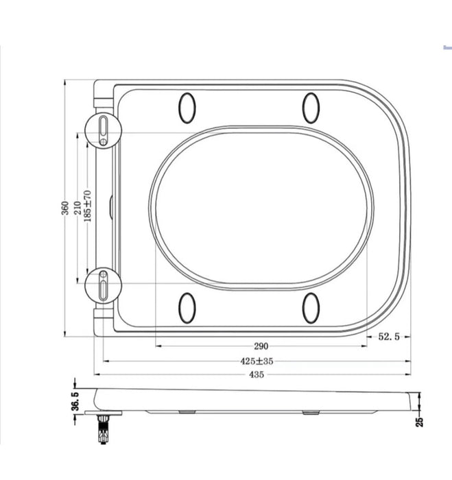 Back To Wall Toilet Pan WC Soft Close Seat (UF) BTW