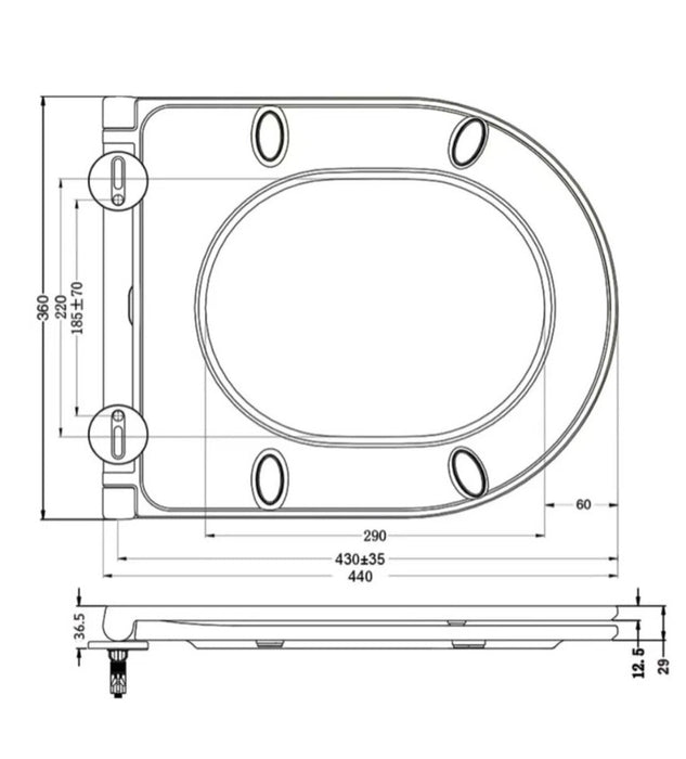 Modern Rimless Wall Hung Toilet WC Pan With UF Soft Close Seat