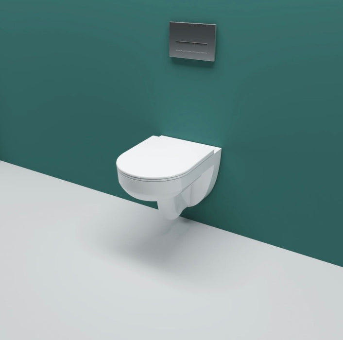 Wall HungToilet Modern Pan Cloakroom UF Soft Close Seat Round