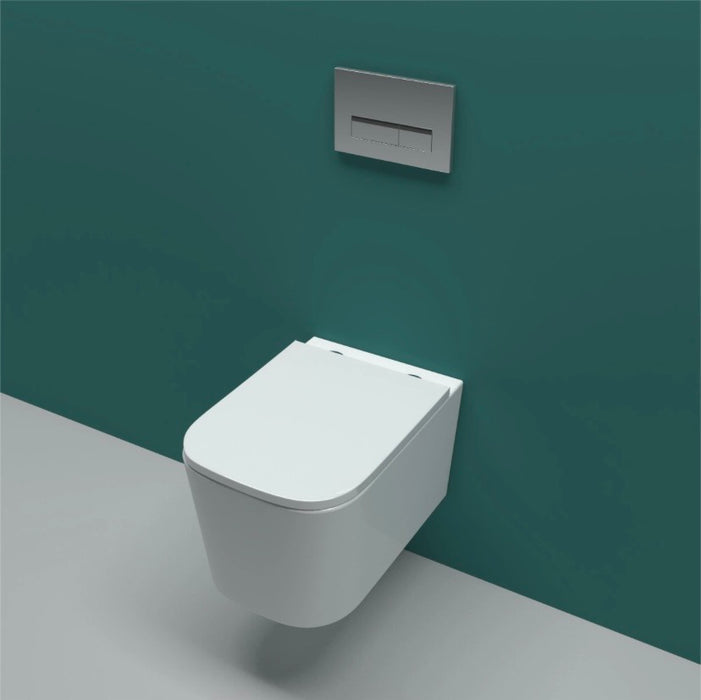 Rimless Wall Hung Toilet Soft Close Seat (UF) Pan WC