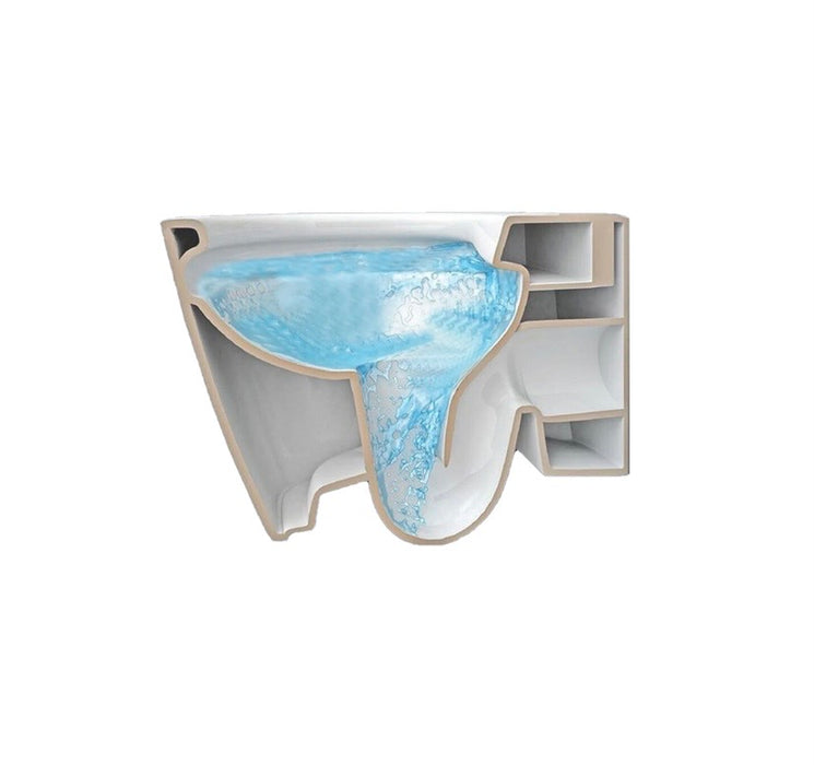 Rimless Wall Hung Toilet Soft Close Seat (UF) Pan WC