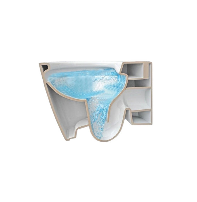 Rimless Wall Hung Toilet Pan WC Soft Close Seat (UF)