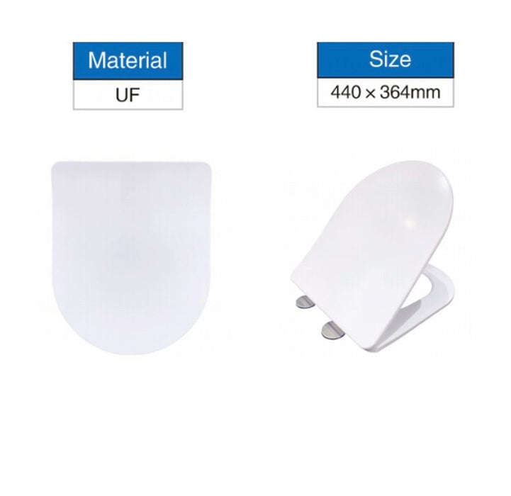 Rimless Wall Hung Toilet Pan WC Soft Close Seat (UF)