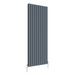 Front view of a Double Panel Anthracite Flat Panel Vertical Designer Radiator, size 1800mm x 680mm, on a white background.