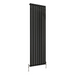 Front view of a Single Panel Black Flat Panel Vertical Designer Radiator, size 1800mm x 544mm, on a white background.