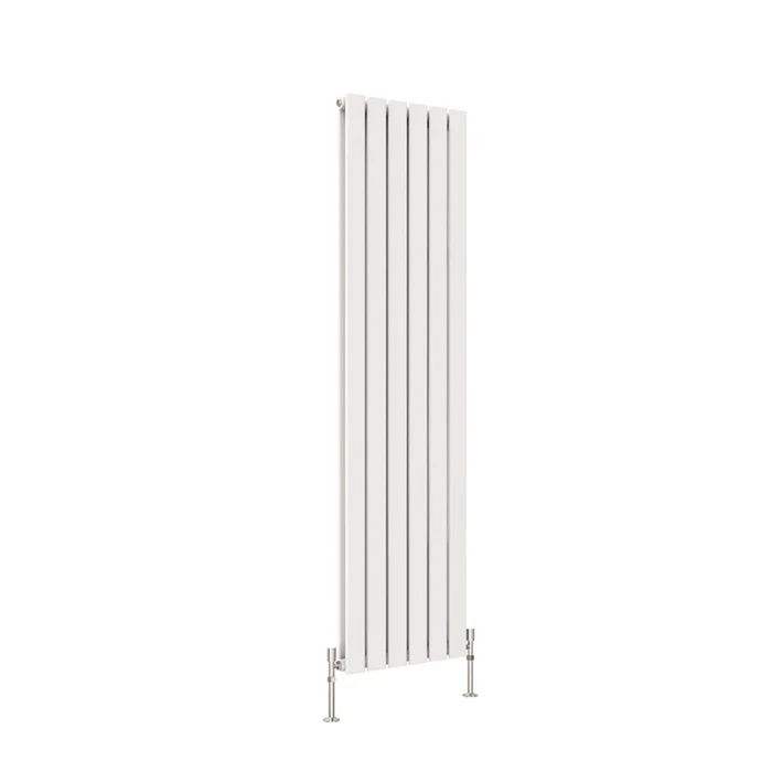 Flat Panel Vertical Designer Radiators - Double White finish - image on white background