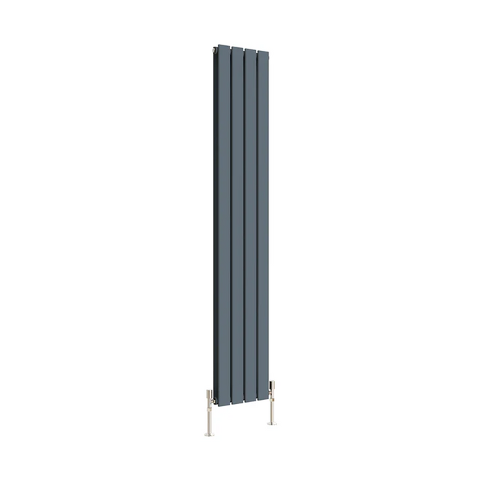 Flat Panel Vertical Designer Radiators - Double Anthracite finish - image on white background