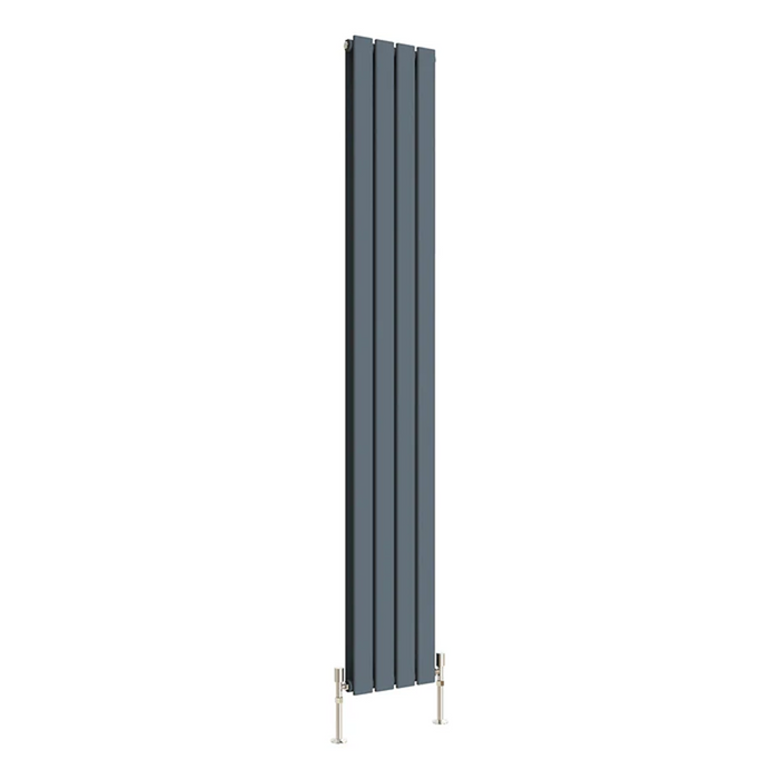 Flat Panel Vertical Designer Radiators - Double Anthracite finish - image on white background