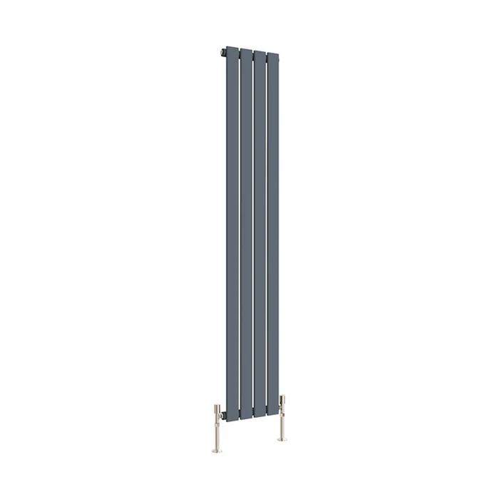 Flat Panel Vertical Designer Radiators - Single Anthracite finish - image on white background