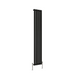 Flat Panel Vertical Designer Radiators - Single Black finish - image on white background