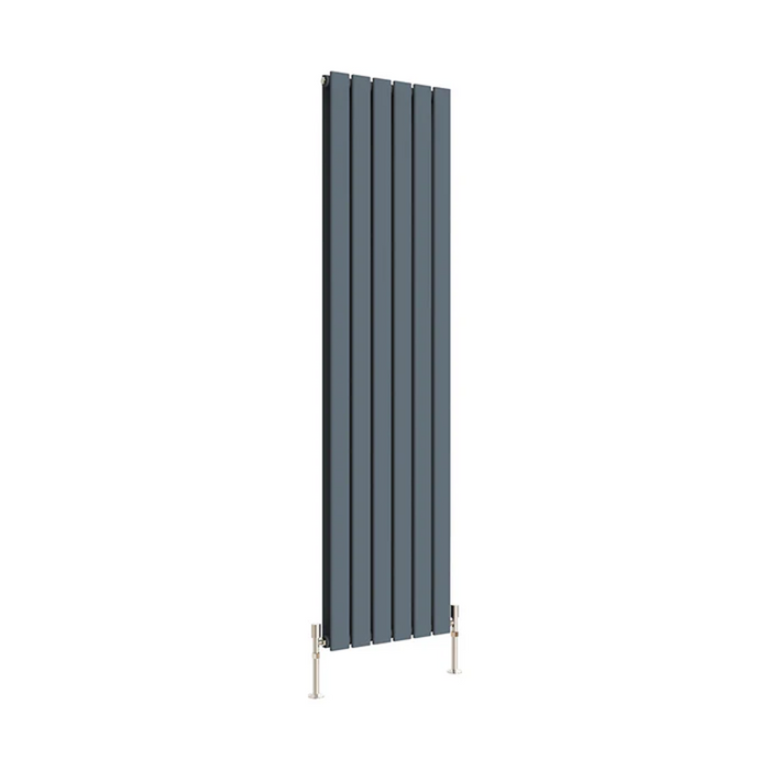 Flat Panel Vertical Designer Radiators - Double Anthracite finish - image on white background