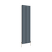 Flat Panel Vertical Designer Radiators - Double Anthracite finish - image on white background