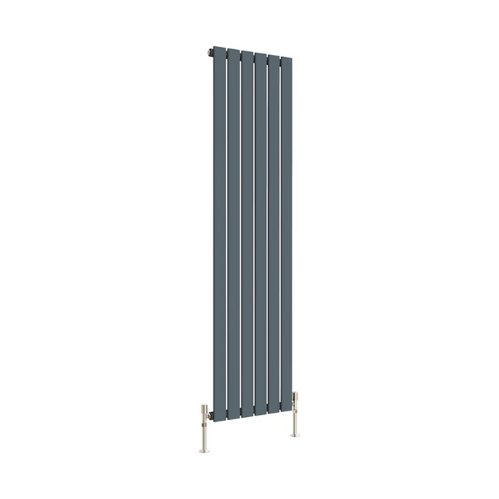 Flat Panel Vertical Designer Radiators - Single Anthracite finish - image on white background