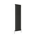 Flat Panel Vertical Designer Radiators - Single Black finish - image on white background