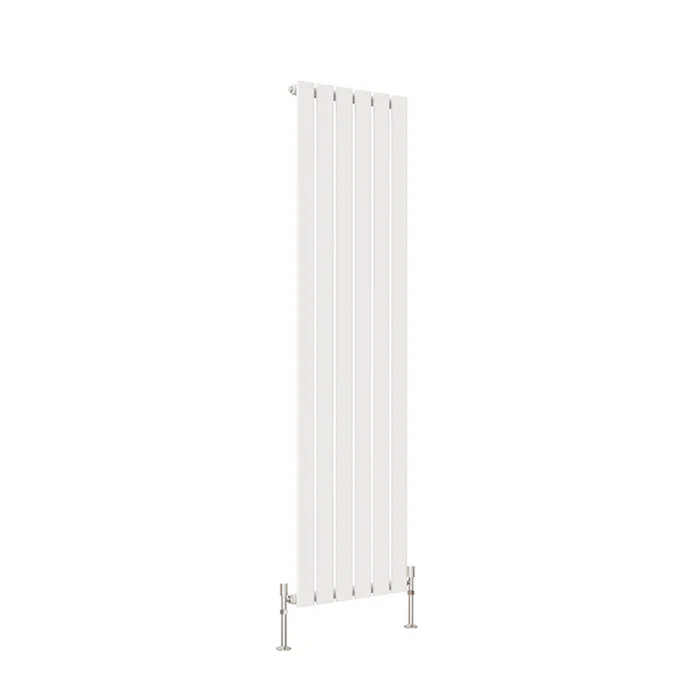Flat Panel Vertical Designer Radiators - Single White finish - image on white background