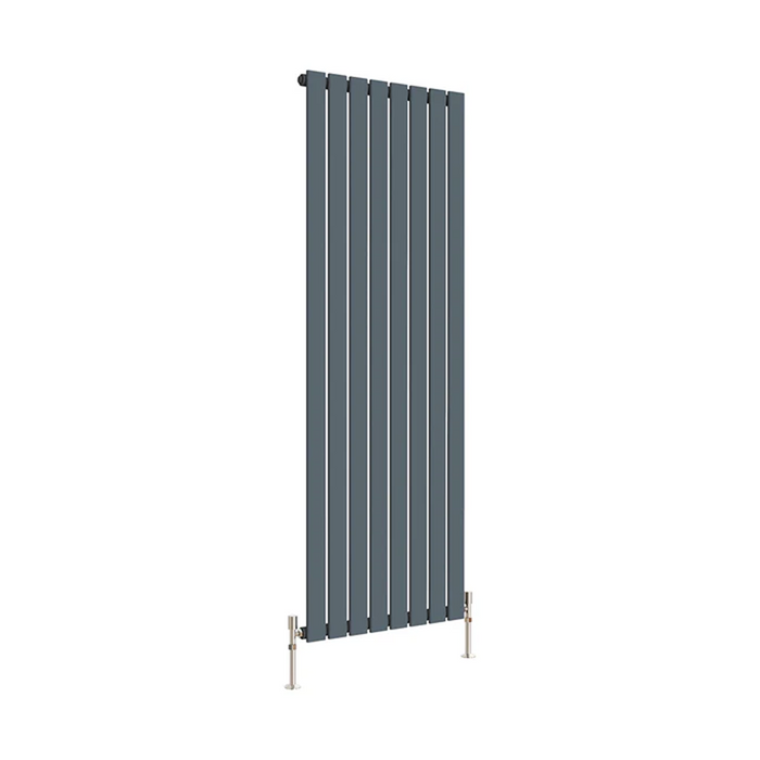Flat Panel Vertical Designer Radiators - Single Anthracite finish - image on white background
