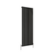 Flat Panel Vertical Designer Radiators - Single black finish - image on white background