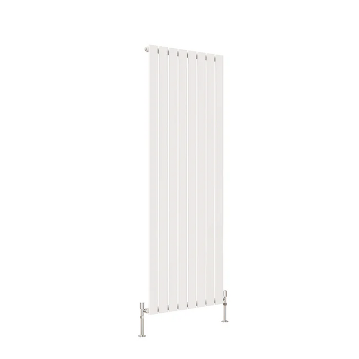 Flat Panel Vertical Designer Radiators - Single White finish - image on white background