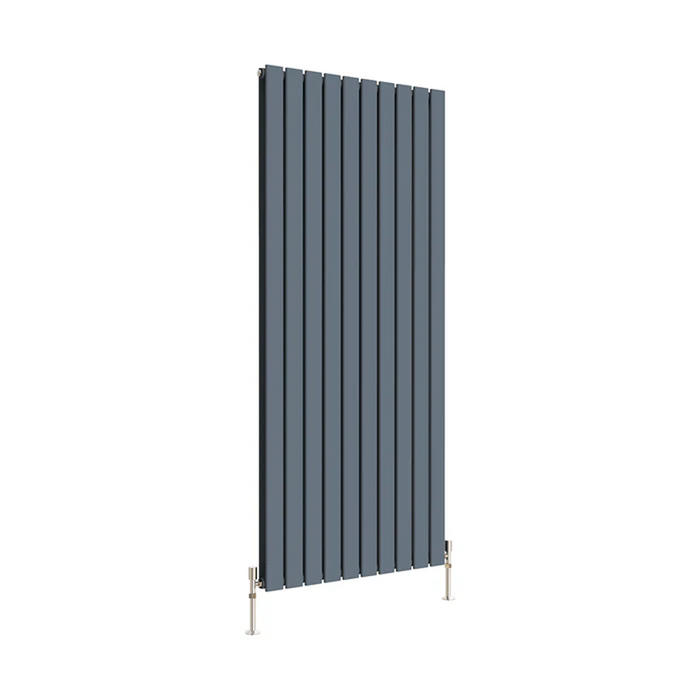 Flat Panel Vertical Designer Radiators - Double Anthracite finish - image on white background