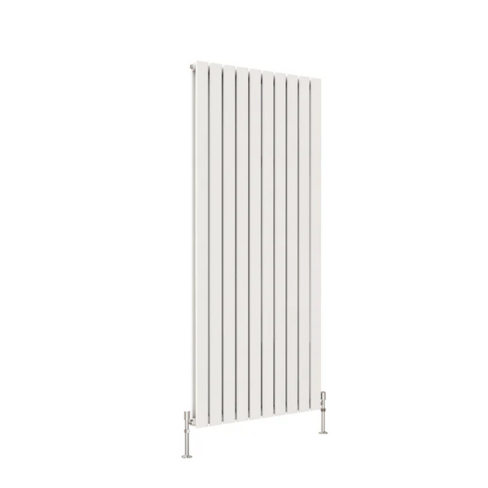 Flat Panel Vertical Designer Radiators - Double White finish - image on white background