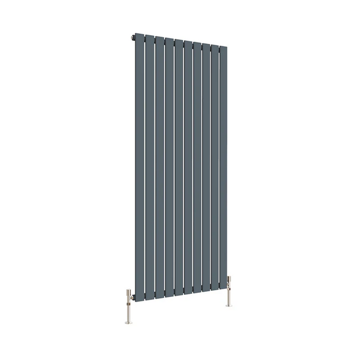 Flat Panel Vertical Designer Radiators - Single Anthracite finish - image on white background