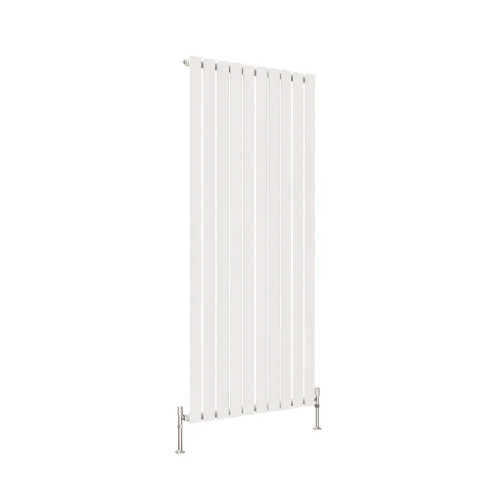 Flat Panel Vertical Designer Radiators - Single White finish - image on white background